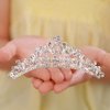 JWICOS Girls Silver Comb Small Rhinestone Comb Mini Crystal Hair Comb Headband Flowers Girls Comb Headpiece for Women and Girls