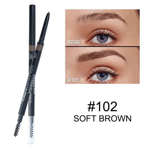 PHOERA Eye Makeup Kit, Include Eyebrow Pencil,Eyeliner and Eyebrow Gel Clear,Ultra-Fine Mechanical Eyebrow Pen, Clear Eyebrow Shaping Wax (102#Soft Brown)