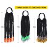 Kids Braid Ponytail dreadlock Extension with Bowknot Tie Clip in Braids Hair Extensions Wig Thin Dreads Extensions for Children Girls kids Wigs Synthetic Hairpiece Black Color Natural Soft
