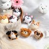 Halloscume 18 Pcs Mini Plush Cat Puppy Stuffed Animals Bulk 3.15 Inch Small Kitten Dog Animal Toys Keychains Set for Birthday Easter Egg Fillers School Prizes Party Gift Favors