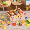Lexza Montessori Wooden Ice Cream Dessert Cart, Shape Sorting Toys for Boys and Girls 3-6 Years Old，One Year Old Girl Birthday Gifts，Early Childhood Education Fine Motor Skills Development