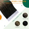 Easyouth Tape in Hair Extensions Human Hair Balayage Tape in Extensions Human Hair Black Fading to Ash Brown Highlights Blonde Ombre Tape Hair Extensions Real Human Hair 40g 20Pcs 14Inch