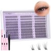 ALICE Natural Lash Clusters Kit Wispy Lash Extension Kit Thin Band Cluster Eyelash Extension Kit 270pcs C Curl 10-14mm Individual Lashes with Lash Glue Bond and Seal Self Application at Home