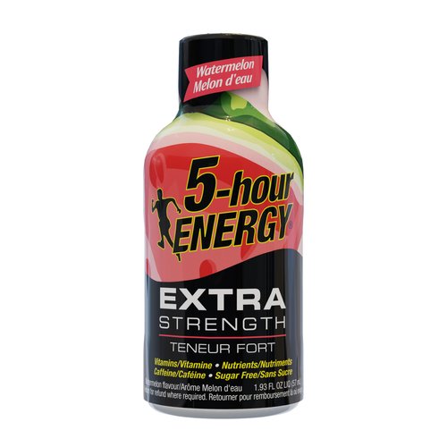 Living Essentials 5-Hour Energy Extra Strength Sugar Free Watermelon Energy Shot 1.93 oz (Pack of 12)
