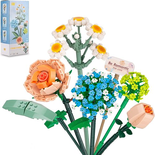 YUIXLIN Flower Bouquet Building Kit Set, 680 PCS Artificial Plant Flowers Building Blocks, Creative Botanical Collection Project for DIY Decoration Home, for Her Girlfriends Kids 6+