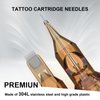 RHEIN Tattoo Cartridges Needles 50pcs, Tattoo Needle Kit Mixed #10 Bugpin 0.3mm Round Liner & #12 Standard 0.35mm 1RL 3RL 5RL 7RL 9RL, 3.5mm M-Taper Each Size 5pcs Tattoo Supplies EN02-50KIT-C