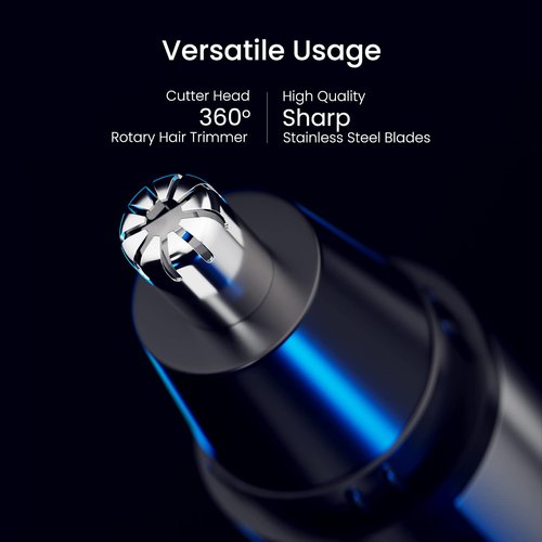 ROSELYNBOUTIQUE Nose Hair Trimmer for Men - USB-C Rechargeable Painless Eyebrow & Facial Hair Trimmer for Men Women Double Edge Blades (Silver)