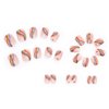Kamize Square Press on Nails Nude Fake Nails Short Acrylic Full Cover Almond False Rainbow Nails for Women and Girls 24PCS