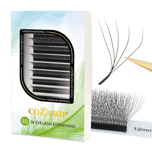 COZBIRD 5d W Lash Extensions W shape Eyelashes Premade Fans Volume Faux Mink Matte Black Fluffy yy Lash 12 Rows (0.07mm C curl 12mm)