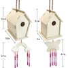 Crafts for Kids Ages 4-8 - 4 Pack DIY Bird House Wind Chime Kit - Build and Paint Birdhouses Wooden Arts Kits Easter Basket Stuffers Gifts for Girls Kids Boys Toddlers Ages 3-5 4-6 6-8 8-12