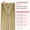 GOO GOO Clip in Hair Extensions Real Human Hair, 14inch 150g 9Pcs, 16/22 Light Blonde Highlighted Golden Blonde, Remy Human Hair Extensions Clip ins for Women, Natural Human Hair