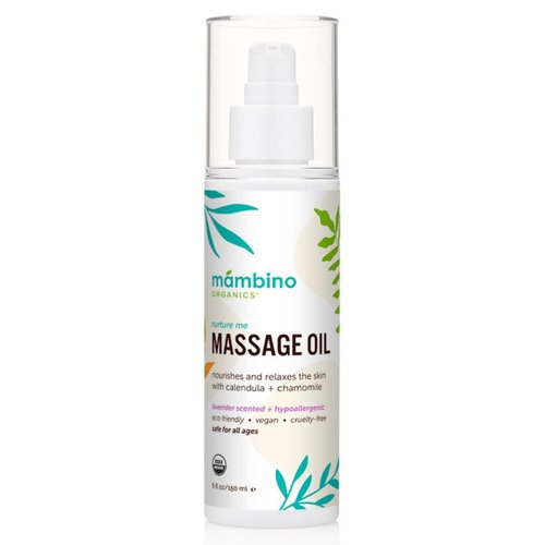 Mambino Organics Massage Baby Oil – Organic, Nourishing with Egyptian Calendula, Chamomile &amp; Lave...
