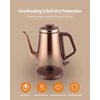 DmofwHi 1000W Gooseneck Electric Kettle (1.0L),100% Stainless Steel BPA Free Tea Kettle with Auto Shut - Off Protection, Pour Over Coffee Kettle -Copper