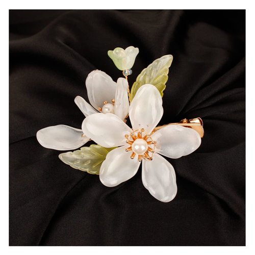 Elegant White Flower Hair Clips for Women Decorative Hair Barrettes with the Appearance of White ...