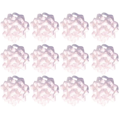 The Gift Wrap Company Decorative Confetti Gift Bows, Medium, White, pack of 12