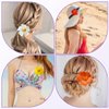 6Pcs Hawaiian Flower Hair Clips, Plumeria and Hibiscus 3.5" Clips for Women, Artificial Flowers Clips Perfect for Vacation and Beach Parties