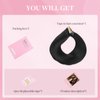 MAXITA Hair Extensions Tape in Natural Black Hair Extensions Tape in Extensions Remy Human Hair Seamless Straight Human Hair Extensions 22 Inch 20pcs 50g Real Human Hair for Women