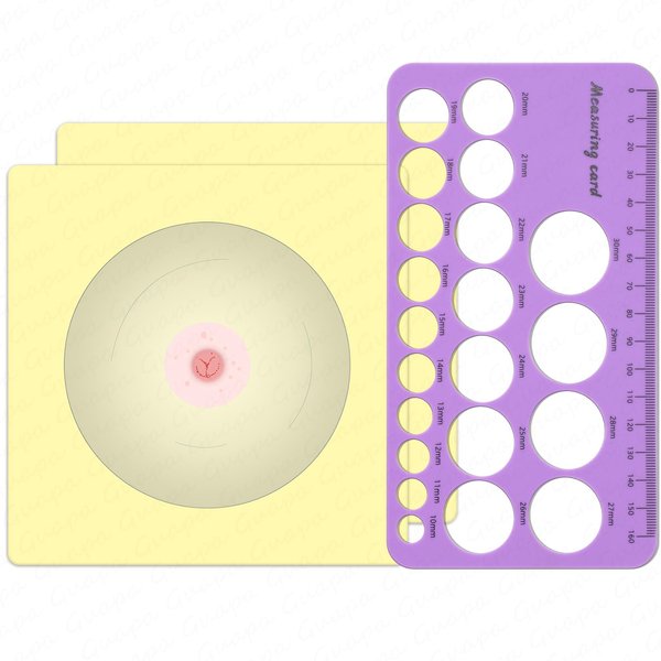Guapa 3D Areola Tattoo Practice Skin with Ruler Kit – Realistic Silicone Training for Tattoo Artists & Permanent Makeup Professionals (1PCS+Square ruler)