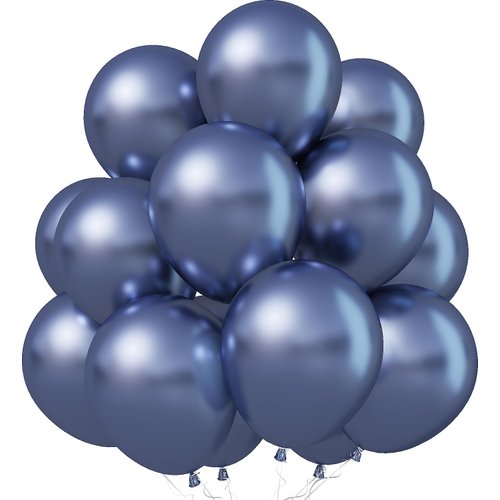 Jobkoo Metallic Blue Balloons, 12Inch Chrome Midnight Blue Balloons 30Pcs Navy Blue Metallic Party Balloons Dark Blue Chrome Helium Latex Balloon for Boy Birthday Baby Shower Wedding Party Decorations