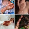 8 Sheets Red Brown Temporary Tattoo Stickers Fake Tattoo Lace Floral Temporary Waterproof Body Art Long Lasting Stickers for Women Festivals Wedding Masquerade Party Decorations Design