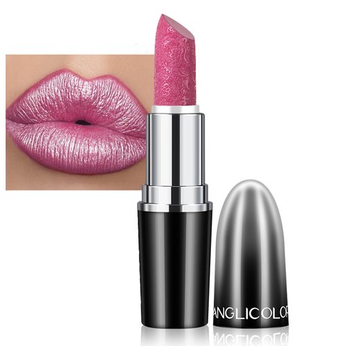 Rosarden Shiny Metallic Lipstick, Shimmer Lipstick for Women, High Pigment Long Lasting Waterproof Glitter Lipstick, Soft Velvet Glimmer Glow Lipstick with Moisturizing Formula (15)