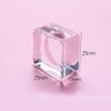 4 Pcs Crystal Glass Square Eyelash Glue Pallet Holder Lash Extension Pallet Pad for Makeup Eyelash Grafting Tool (Clear)