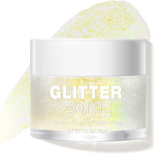 Melemando Holographic Body Glitter Gel 8 Colors Changing Ultra-fine Glitter Gel Long Lasting Waterproof Glitter Gel Makeup for Face Body Lip and Hair (Color 04)