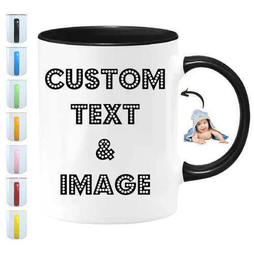 Custom Mug Personalized Coffee Mug - Design Custom Cup with Custom Photo Text and Logo Novelty Customized Gifts for Men and Women Tea Cup Taza Personalizada 11oz Both Sides Custom Coffee Mug