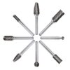 Carbide Burr Set 8pcs JESTUOUS 1/4 Inch Shank Diameter Double Cut Rotary Files Metal Grinding Polishing Carving Tool Drill Bits for Die Grinder Kits