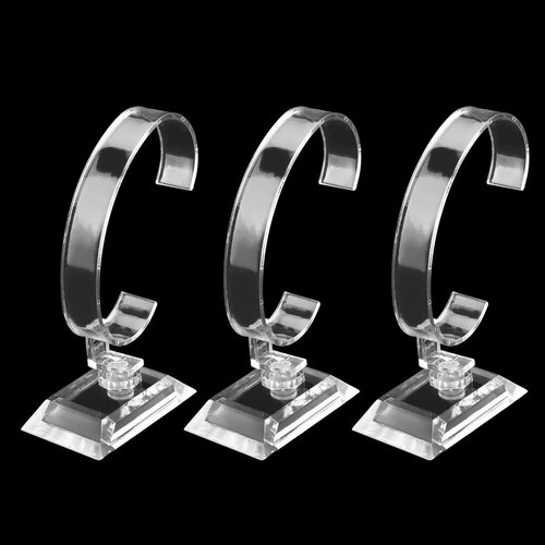 Watch Display Stand Plastic 20Pack Clear Acrylic Wrist Watch Display Holder Bracelet Watch Display Rack Holder Stand for Men's watch Home or Store Selling shows
