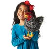 Folkmanis Barred Rock Rooster Hand Puppet, Black, White, Red, Yellow