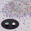 5000Pcs Ultra Mini 1.2mm Diamond DIY Glass Sand Rhinestones Beads Iridescent Crystals Long Lasting AB Shine Like Swarovski for Nail Art DIY Crafts& Nail Beauty Makeup (Gel Glue Not Included)
