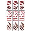 9pcs Halloween zombie makeup Fake Bloody Wound Stitch Scar Scab Waterproof Temporary Tattoo Sticker Halloween Masquerade Prank Makeup Props