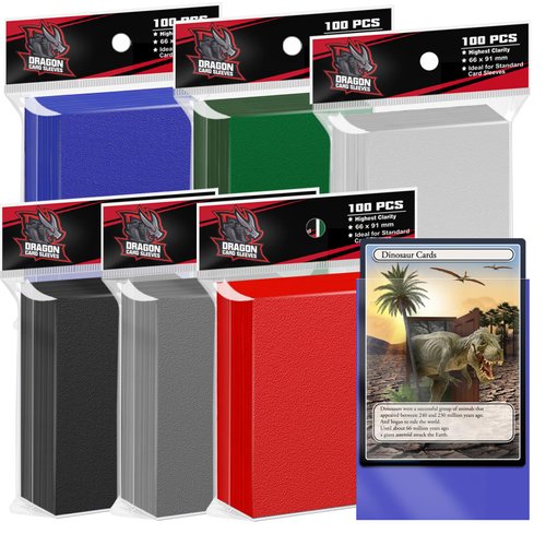 Trading Card Sleeves(600pcs), Toploader Card Protectors for Baseball Card Sleeves and Plastic Card Sleeves Fit for Yugioh, Football, MTG Sleeves(66 * 91mm)