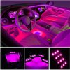 Car LED Strip Light, EJ's SUPER CAR 4pcs 36 LED Car Interior Lights Under Dash Lighting Waterproof Kit,Atmosphere Neon Lights Strip for Car,DC 12V(Pink)