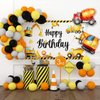Construction Birthday Party Decorations Supplies, Construction Theme Tablecloth Backdrop, 2 Foil Balloons, Balloon garland Party Decor for Kids Boys