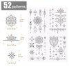 4sheets Temporary Tattoos Adult Women Mandala Lotus Flower Realistic Semi Permanent Tattoo Long Lasting 1-2 Weeks