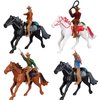 Toddmomy Riding Horse Figurine 4Pcs Action Figure Western Figurines Toys Horse Toys Plastic Horse with Rider for Kids Toddlers Farm Animal Collection