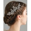 Teyglen Silver Rhinestone Wedding Hair Comb Bridal Hair Comb with Butterfly Sparkly Leaf Headpiece for Bride Crystal Hair Piece Hair Accessories for Women Girls