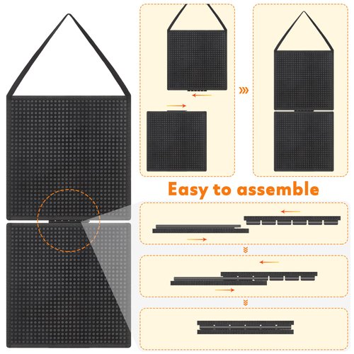 JOYMOMO Hanging Mini Figures Display Case Action Figures Block Removable Case Toy Mini Figure Storage (Without Mini Figures) Black