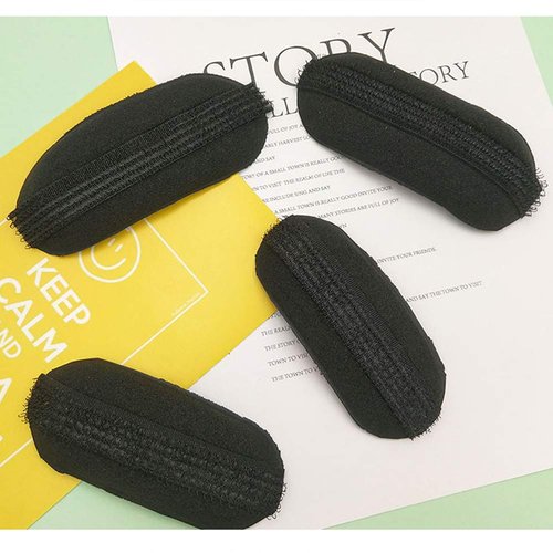 8Pcs/4 Pairs Women Lady Girl Sponge Bump It Up Hair Clip Volume Inserts Hair Styling Tool Barrettes Hair Accessories Fluffy Hair Pad, Black