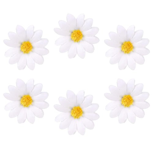 Mozeat Lens 6pcs Daisy Hair Clips, White Daisy Flower Hair Clips, Hair Barrettes for Women, Wedding Hair Accessories for Brides