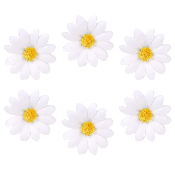 Mozeat Lens 6pcs Daisy Hair Clips, White Daisy Flower Hair Clips, Hair Barrettes for Women, Wedding Hair Accessories for Brides