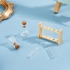 Hobbspring Dollhouse Mini Glass Test Tube Dollhouse Science Sets Miniature Glass Tube Tiny Wood Test Tube Rack Micro Landscape Experiment Ornament for Dollhouse Decor