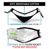 3 Pack 3-Layer Fashion Protective, Reusable Cotton Fabric, Unisex Black Cotton, Washable with Air Port for Carbon Filter