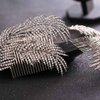 Salliy Wedding Hair Comb Gold Leaf Bridal Hair Piece Silver Rhinestone Hair Accessories for Women and Girls (E)