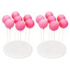NANGOPOP 2 Pack Cake Pop Stand - 7 Hole Wood Lollipop Holder Display Round Candy or Sucker Stand for Wedding, Birthday Party, White