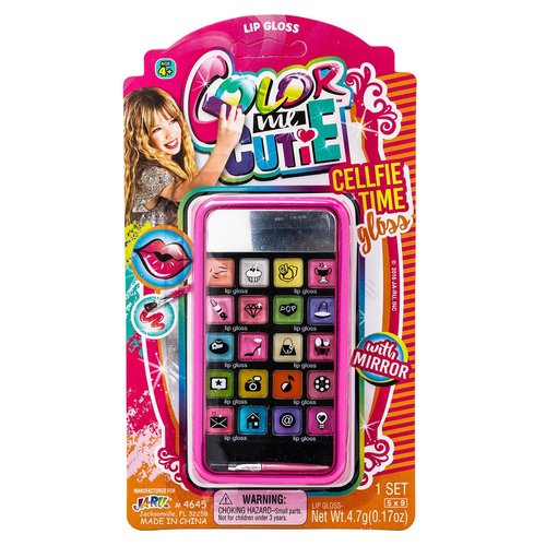 JA-RU Kids Makeup Beauty Toy Kit for Girls (1 Makeup Set) Cell Case with Mirror, Brush and Eyeshadow Palette. Real Washable & Non Toxic Cosmetic. Birthday Princess Party Gifts & Kids Toys. 4645-1