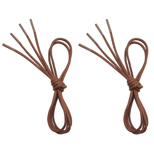 VSUDO Waxed Round 35" Light Brown Dress Shoe Laces for Mens Dress Shoes, 1/8" Thin Oxford Light Brown Dress Shoe Strings for Dress Shoes, Brown Shoelaces for Dress Shoes (2 Pairs-Light Brown-090CM)