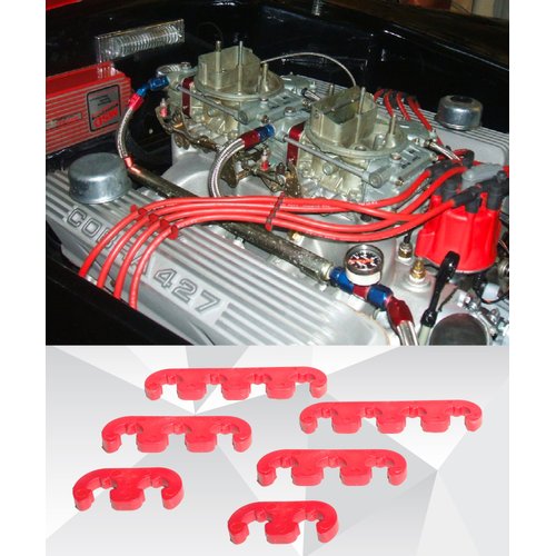 RACOONA Spark Plug Wire Separator,12pcs 7mm 8mm 8.5mm 8.8mm Spark Plug Wire Holder,Car Accessories Spark Plug Wire Loom Car Engine Spark Plug Separators Ignition Wire Separators Holder(Red)